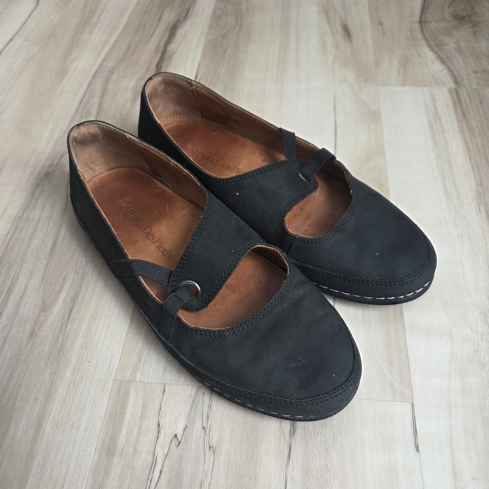 Women's LAmour Des Pieds Black Flats Leather Shoes 6